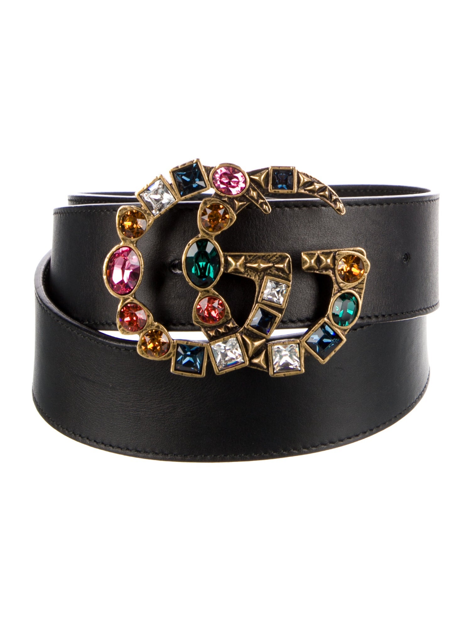 Gucci Double G Logo Leather Belt