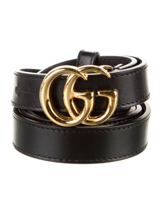 Gucci Double G Logo Skinny Belt