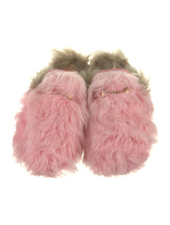 Gucci Horsebit Accent Shearling Mules