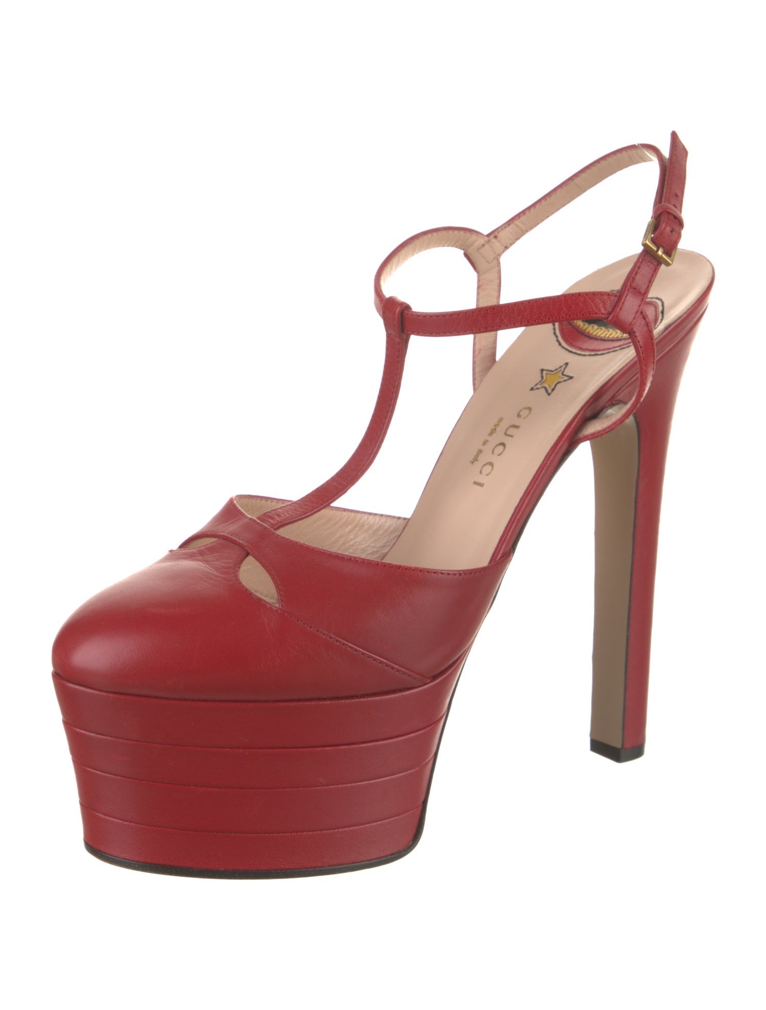 Gucci Leather T-Strap Pumps