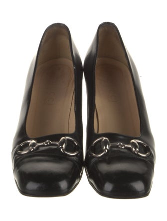 Gucci Horsebit Accent Leather Pumps