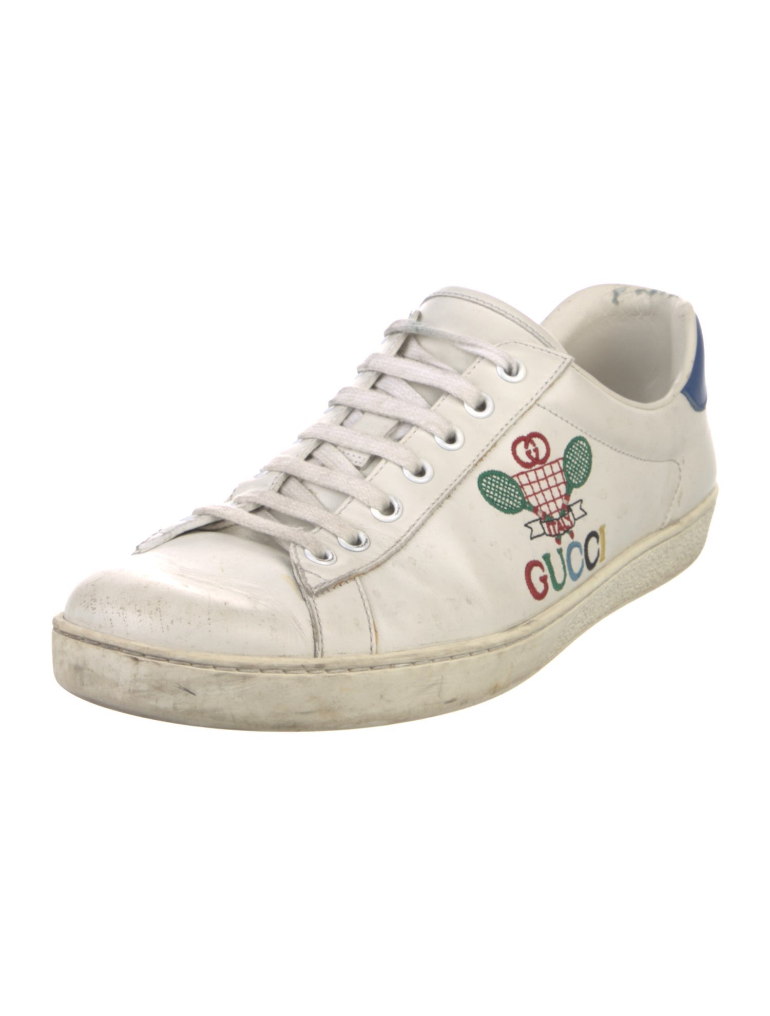 Gucci Leather Graphic Print Sneakers