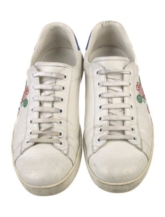Gucci Leather Graphic Print Sneakers