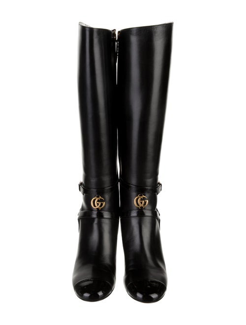 Gucci Double G Logo Leather Riding Boots