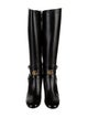 Gucci Double G Logo Leather Riding Boots