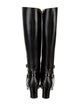 Gucci Double G Logo Leather Riding Boots
