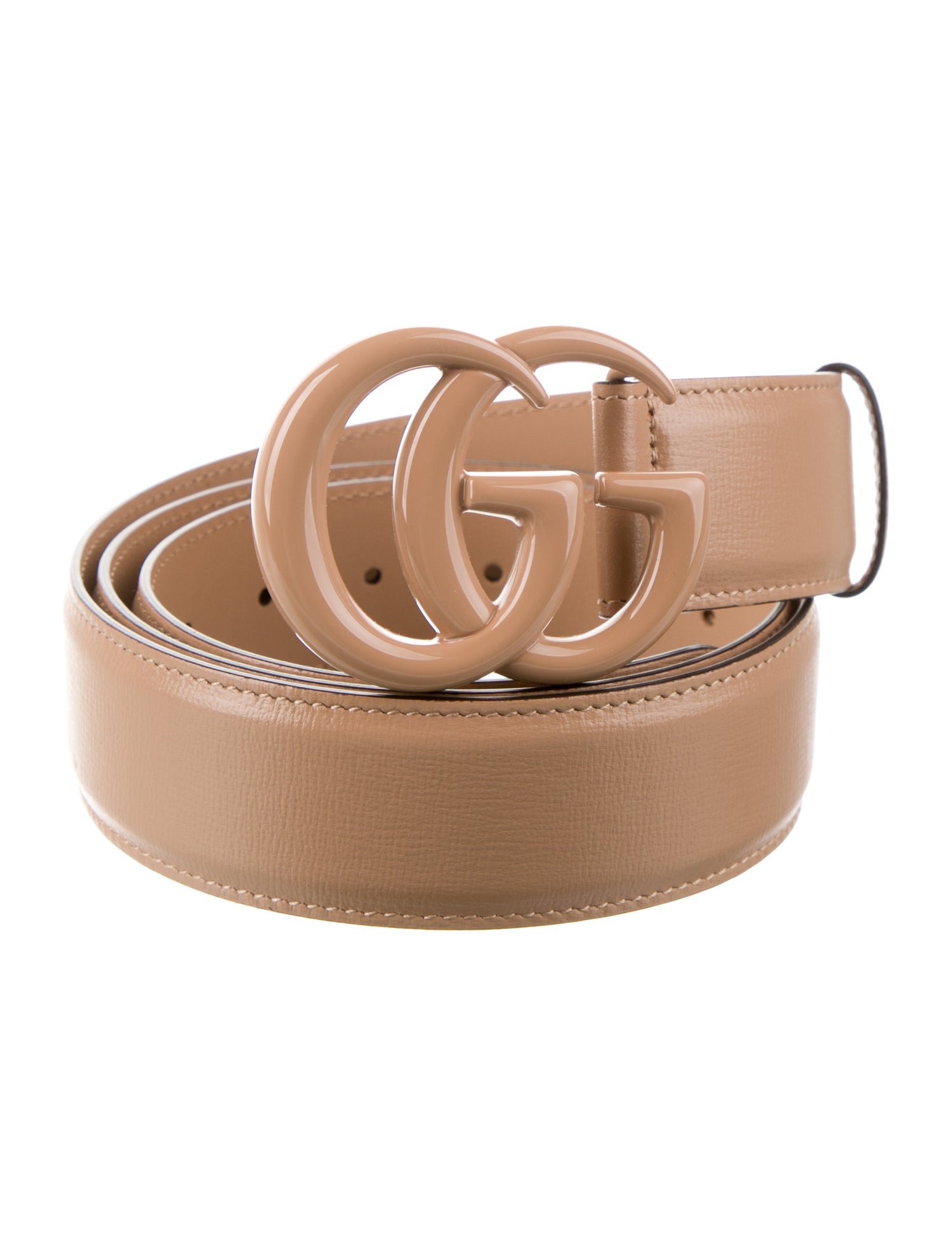 Gucci Double G Logo Leather Belt