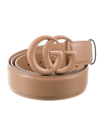 Gucci Double G Logo Leather Belt