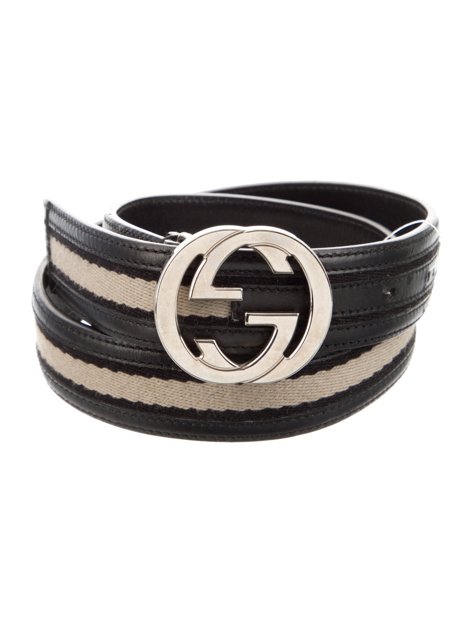Gucci Interlocking G Logo Canvas Waist Belt