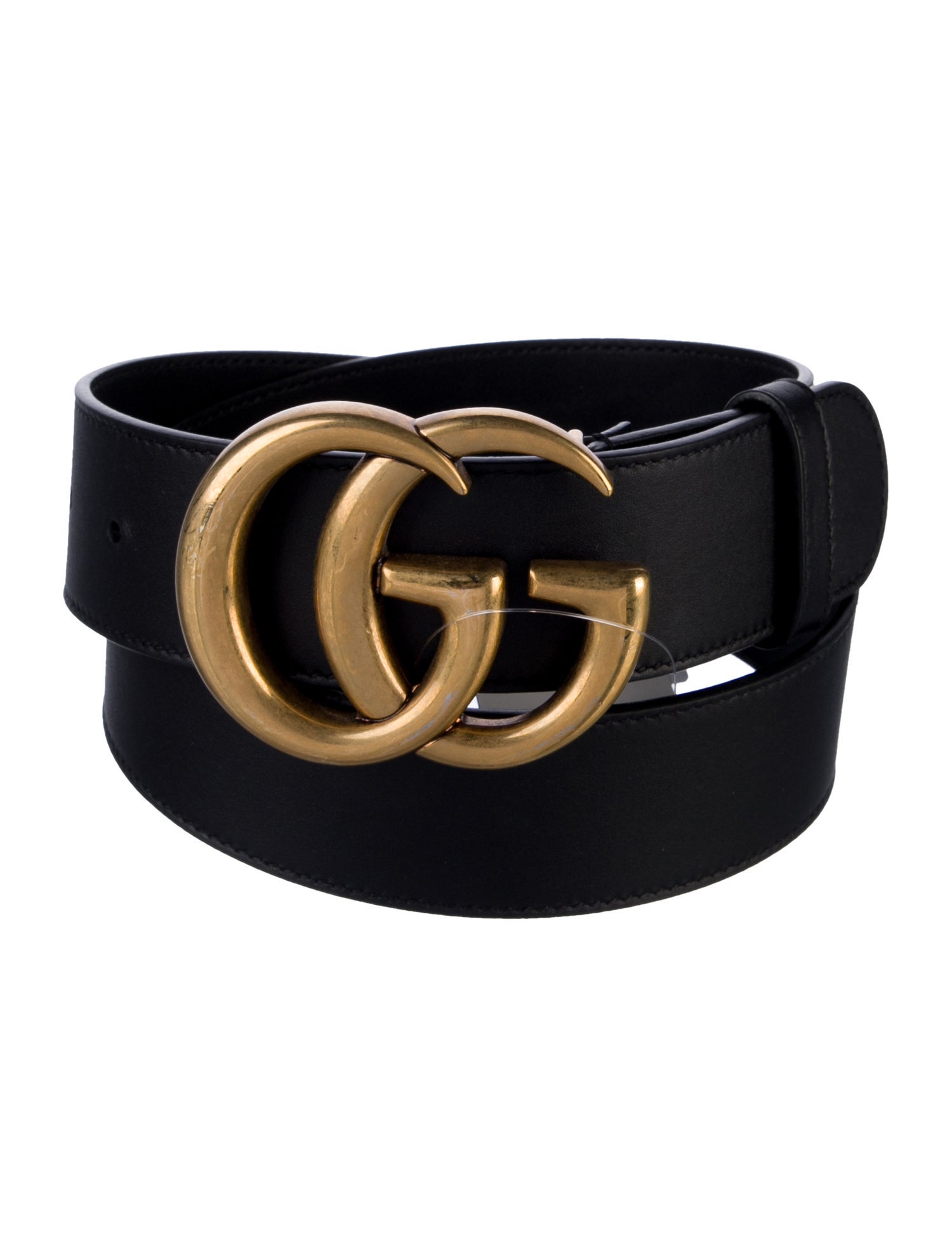 Gucci Double G Logo Leather Belt
