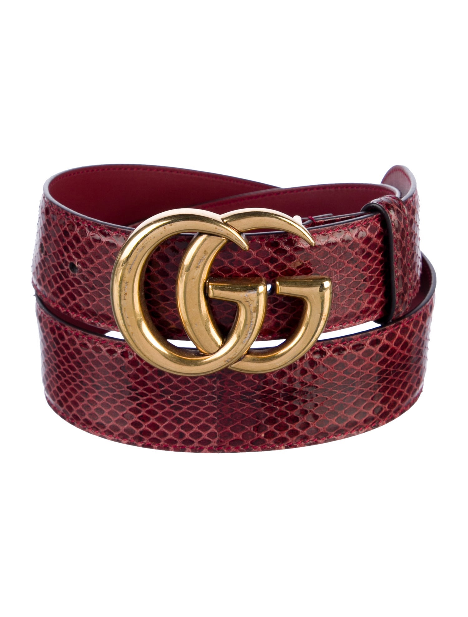 Gucci Skinny Snakeskin Belt
