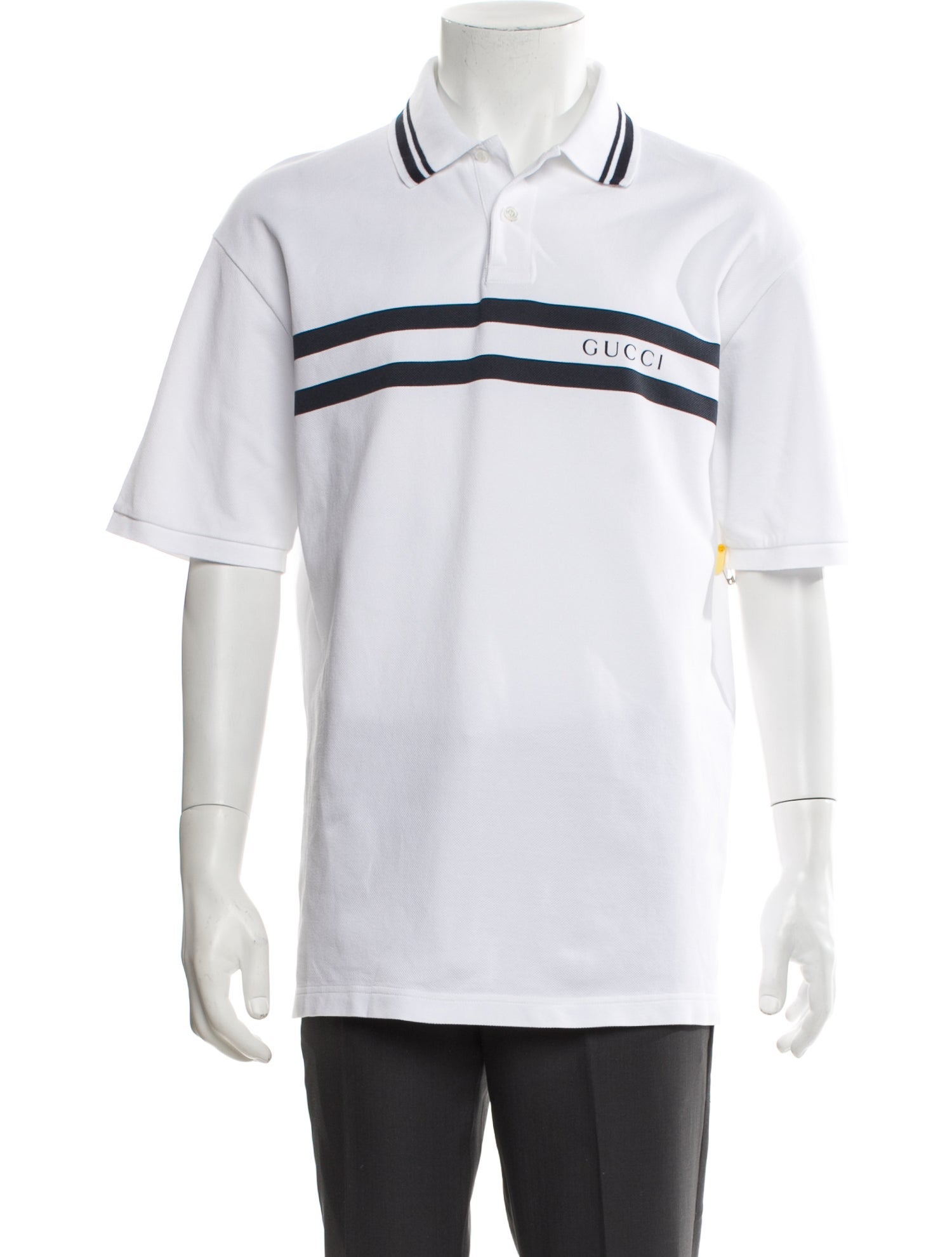 Gucci Web Accent Striped Polo Shirt