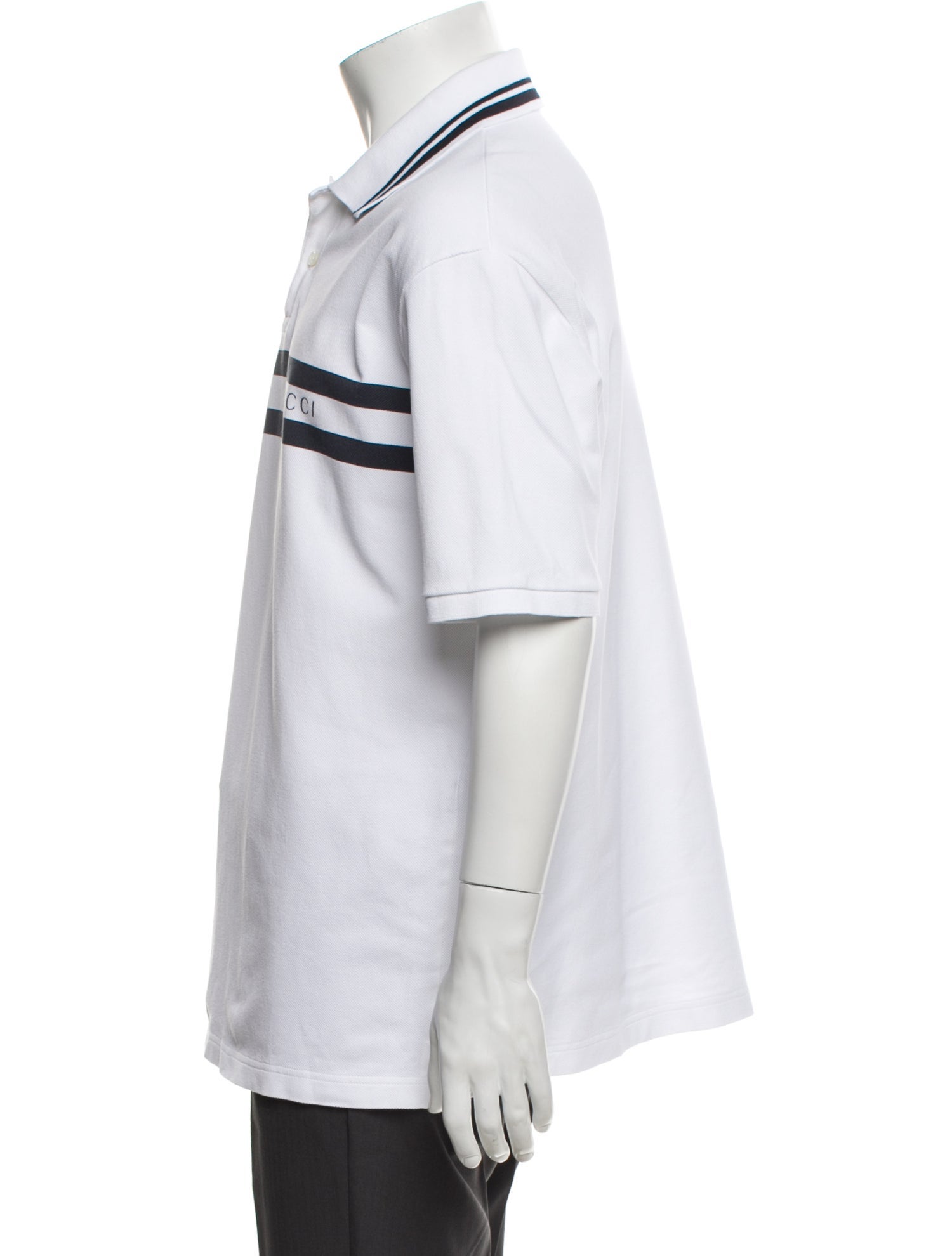 Gucci Web Accent Striped Polo Shirt