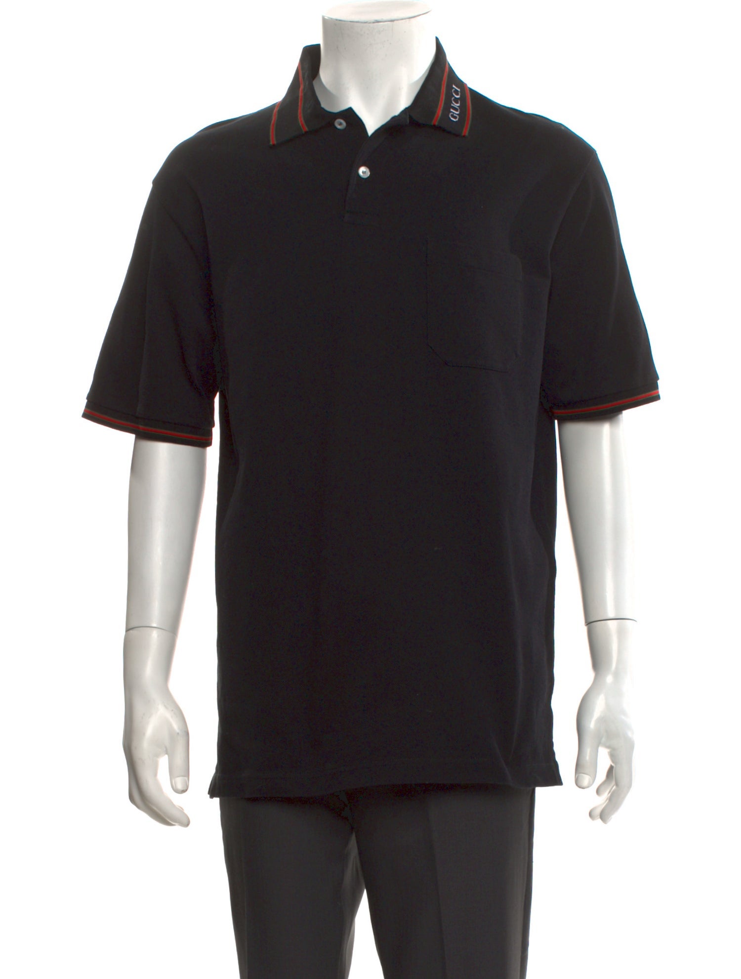 Gucci Web Accent Collar Polo Shirt