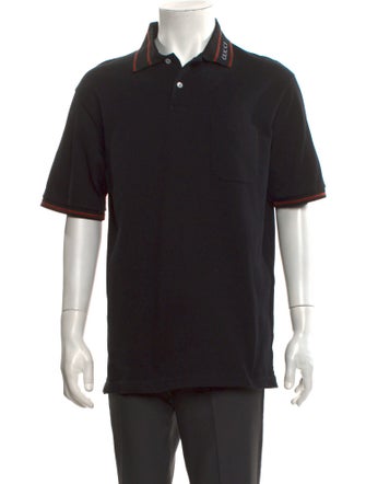 Gucci Web Accent Collar Polo Shirt
