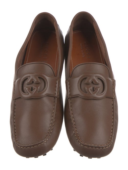 Gucci Interlocking G Logo Leather Drivers