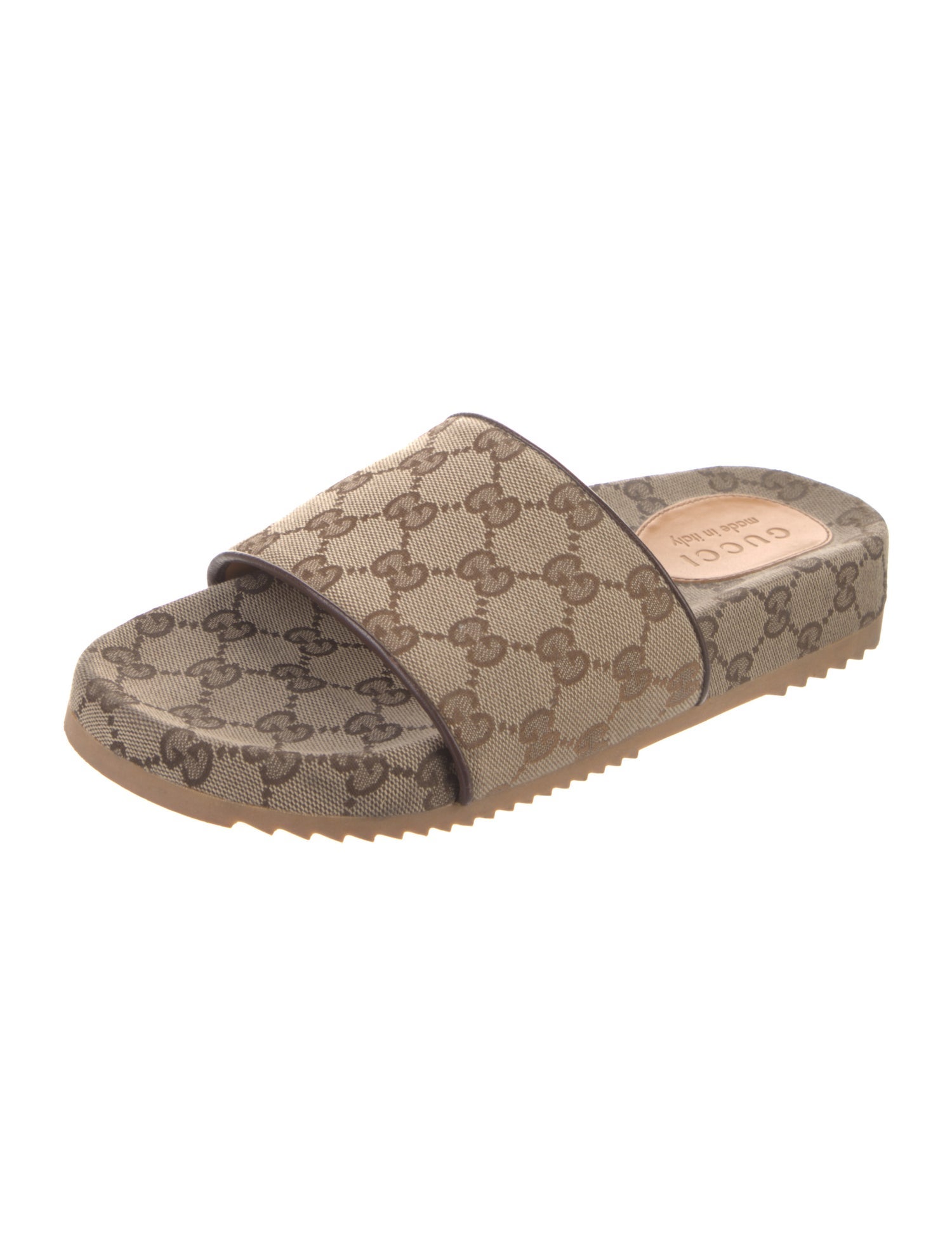 Gucci Canvas Printed Slides