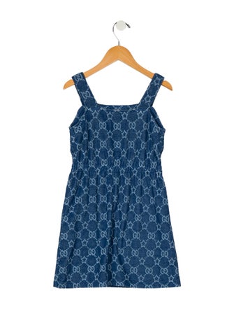 Gucci Girls' Patterned Terry Cloth Sleeveless Dress