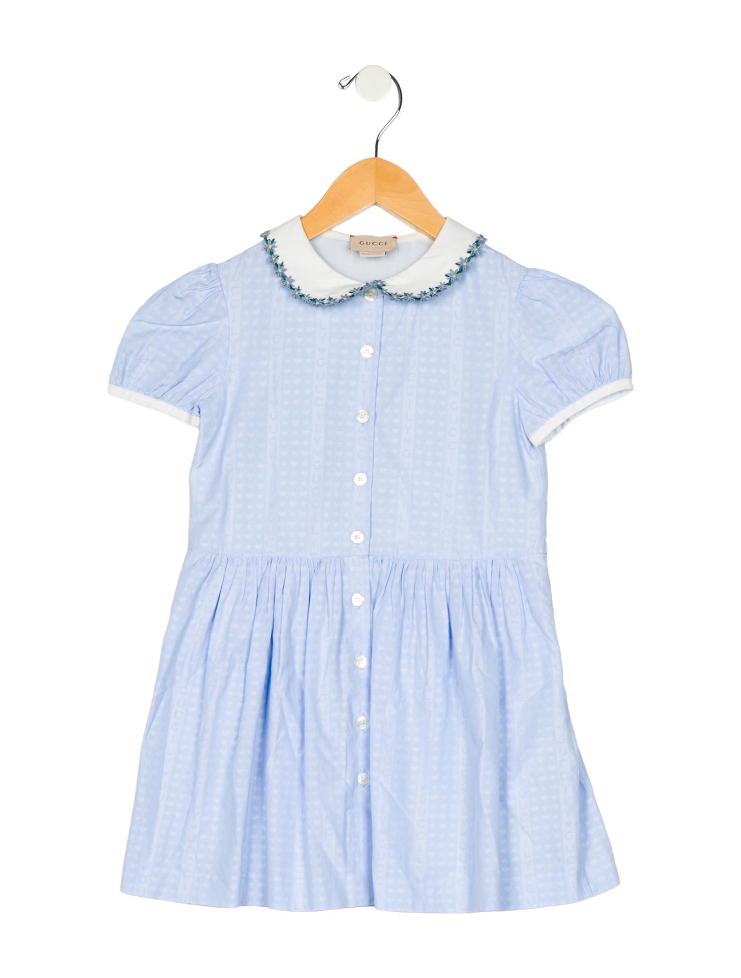 Gucci Girls' Jacquard Patterned Short Sleeve Dress