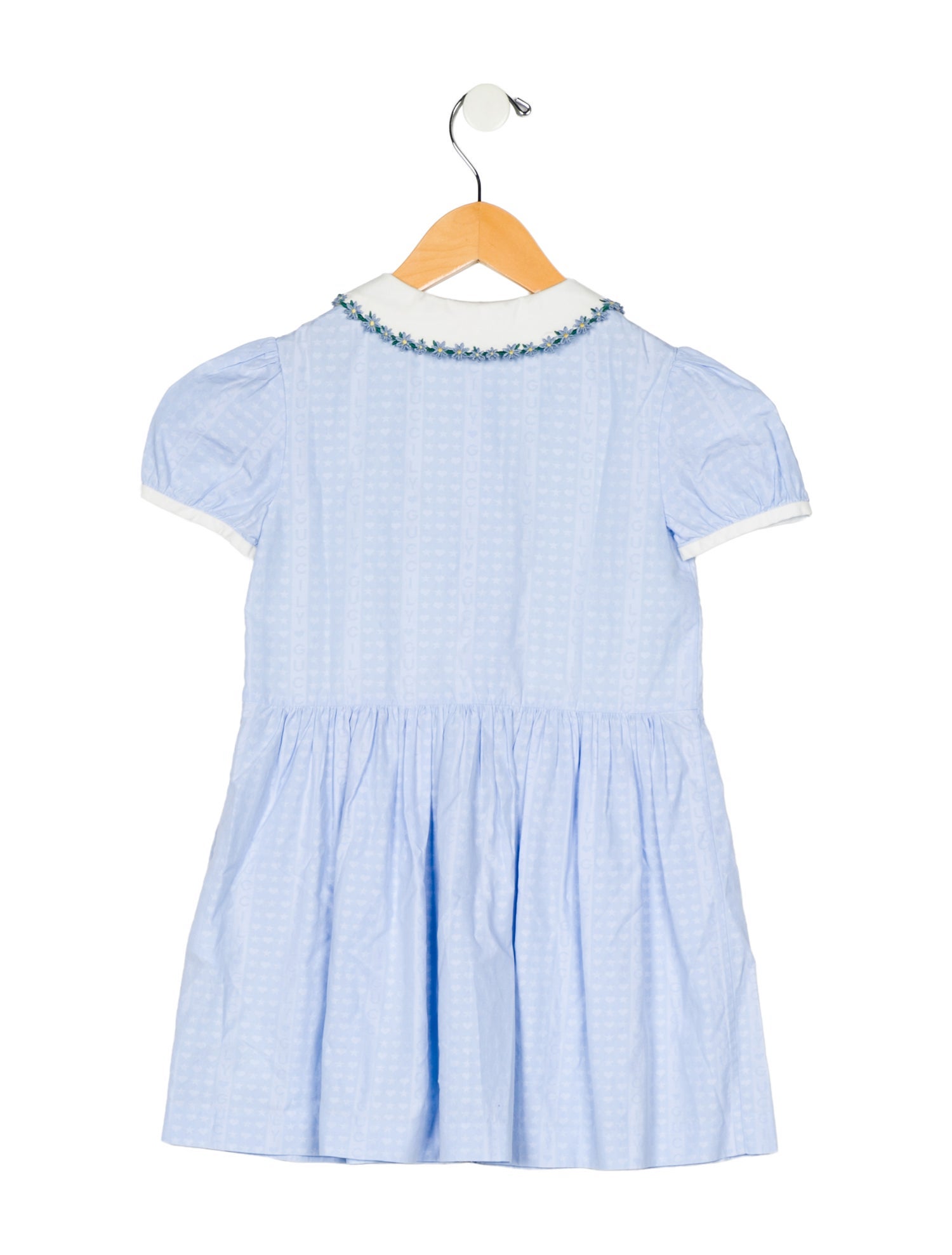 Gucci Girls' Jacquard Patterned Short Sleeve Dress