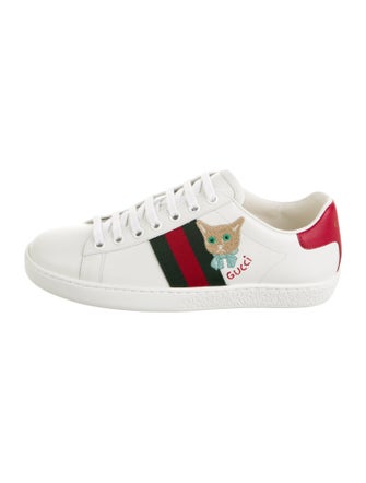Gucci Web Accent Leather Sneakers