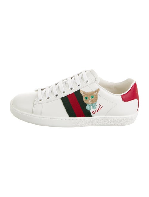 Gucci Web Accent Leather Sneakers