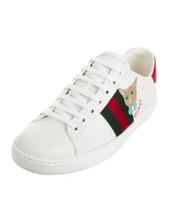 Gucci Web Accent Leather Sneakers