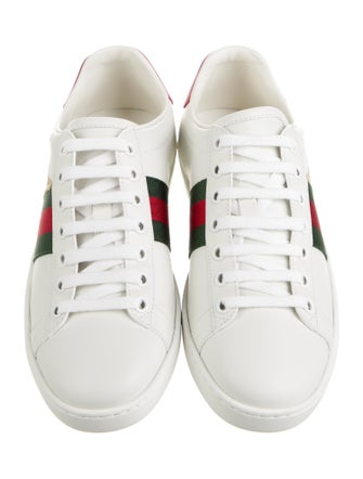 Gucci Web Accent Leather Sneakers