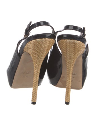 Gucci Patent Leather Slingback Pumps