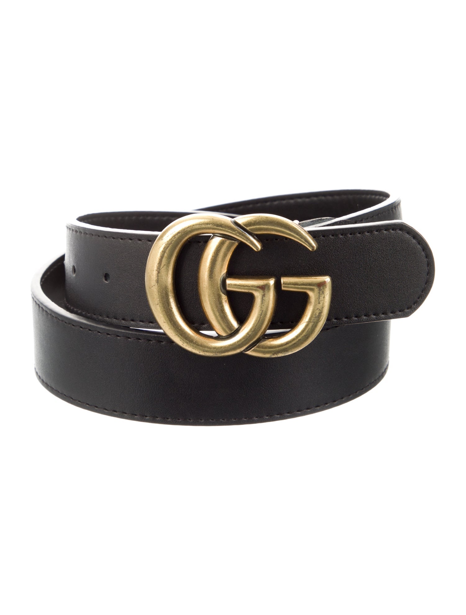 Gucci Double G Logo Leather Belt