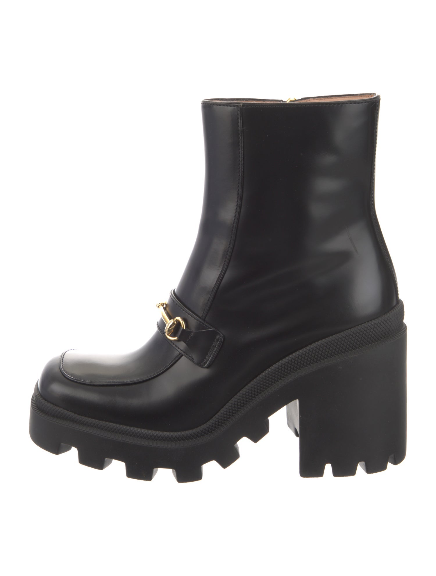 Gucci Horsebit Accent Leather Rain Boots