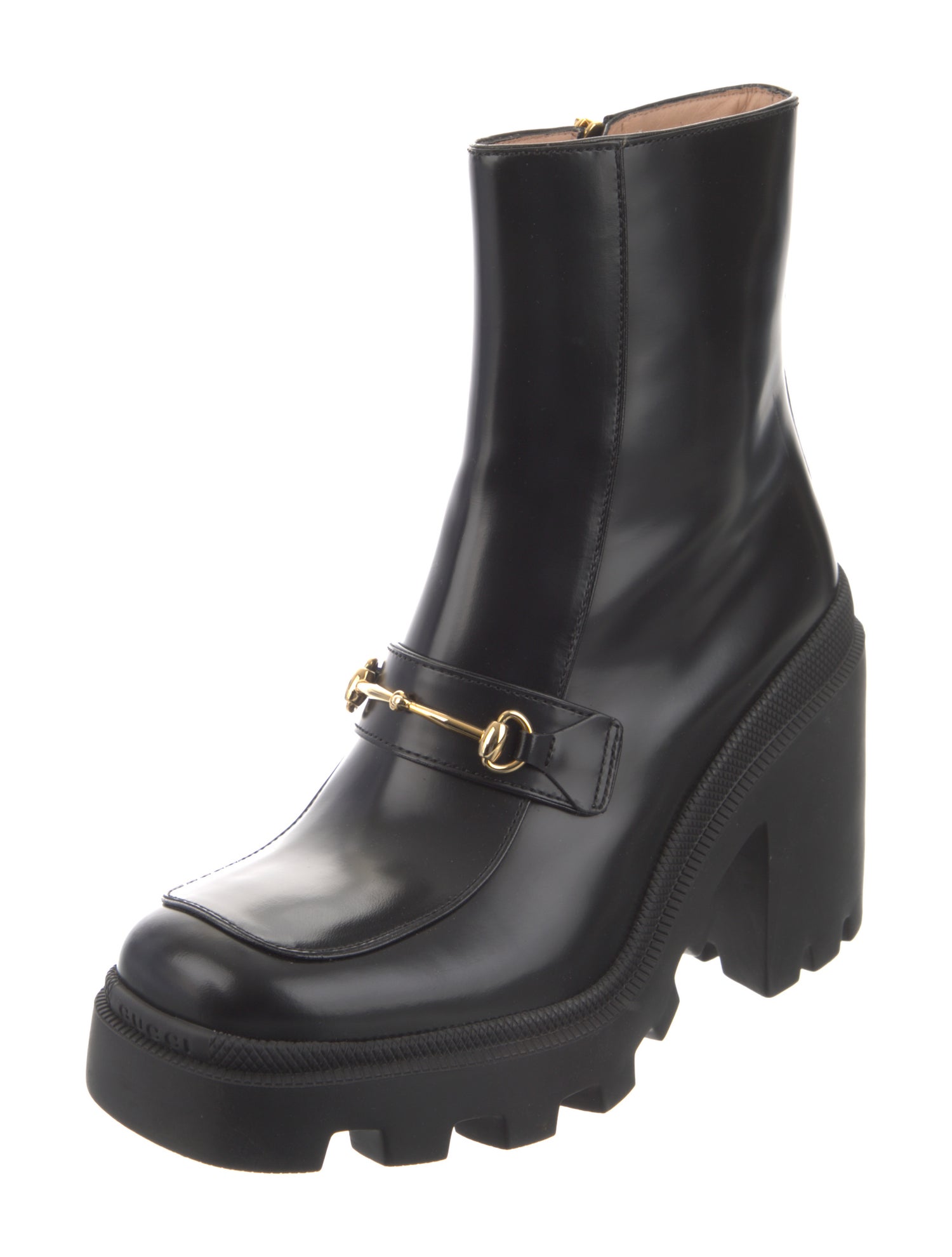 Gucci Horsebit Accent Leather Rain Boots