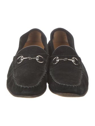 Gucci Horsebit Accent Suede Loafers