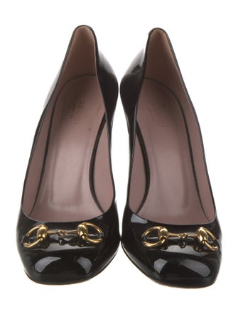 Gucci Horsebit Accent Patent Leather Pumps