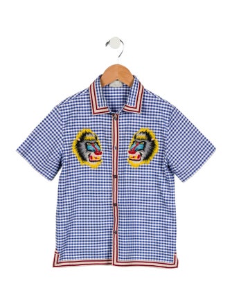 Gucci Kids' Embroidered Button Up Shirt