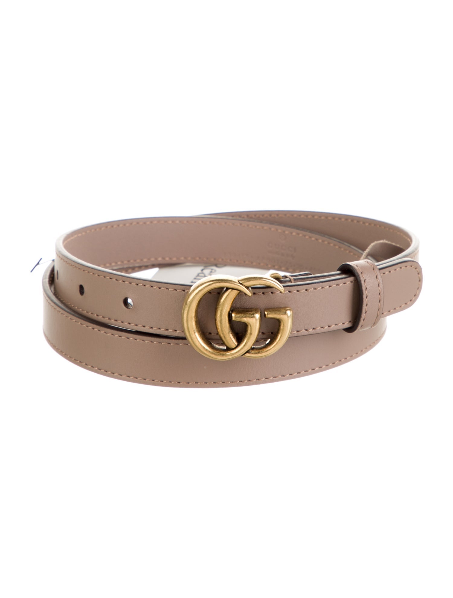 Gucci Double G Logo Skinny Belt