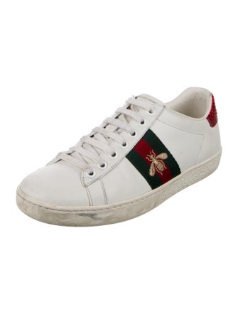 Gucci Web Accent Leather Sneakers