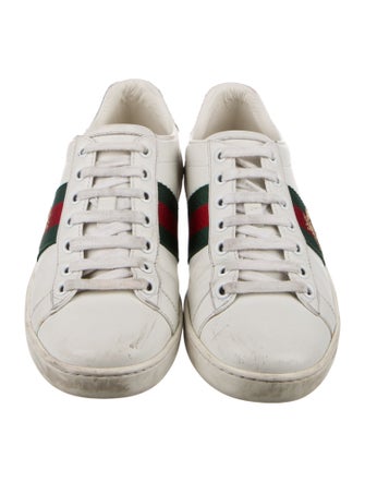 Gucci Web Accent Leather Sneakers