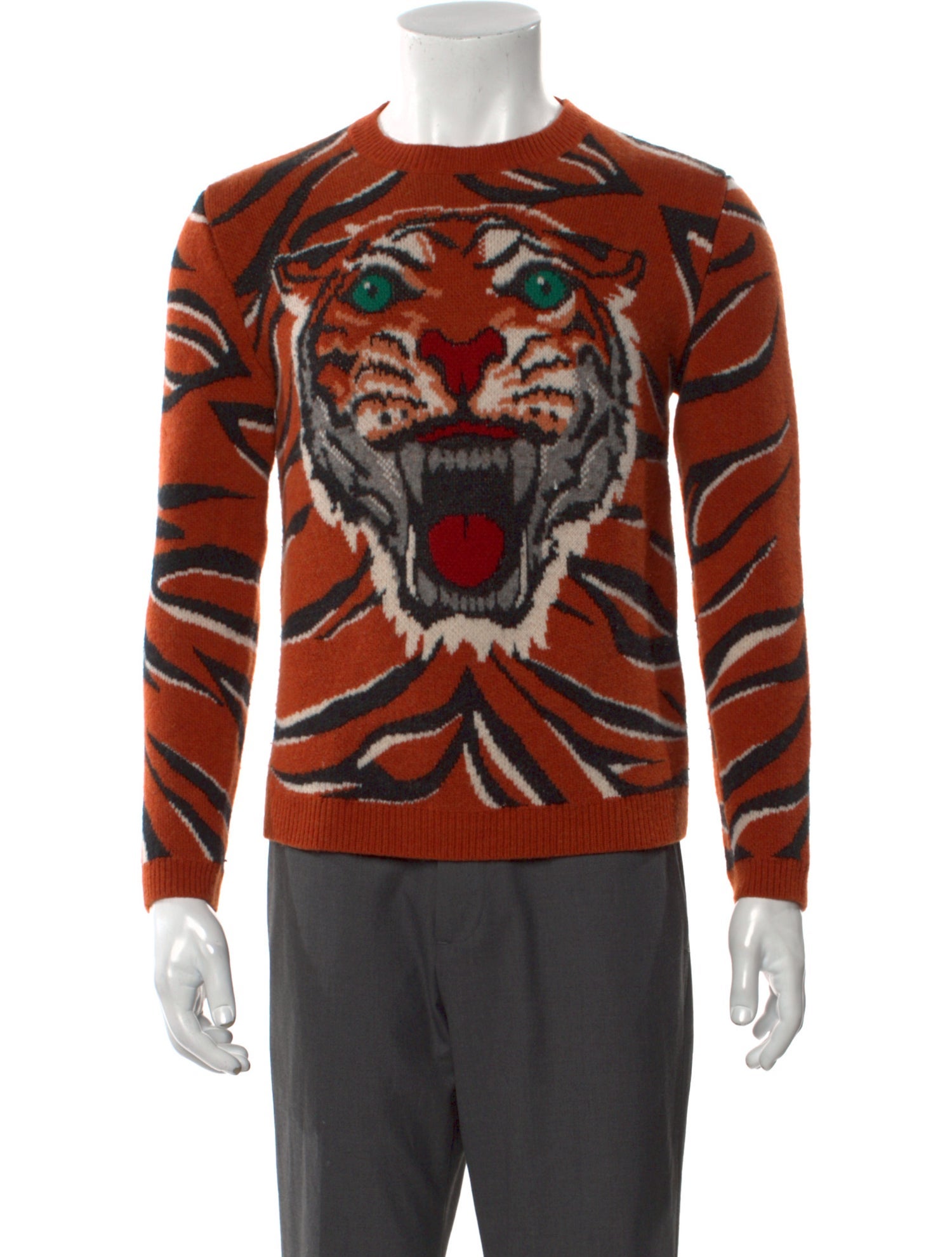 Gucci Tiger Head Accent Wool Pullover
