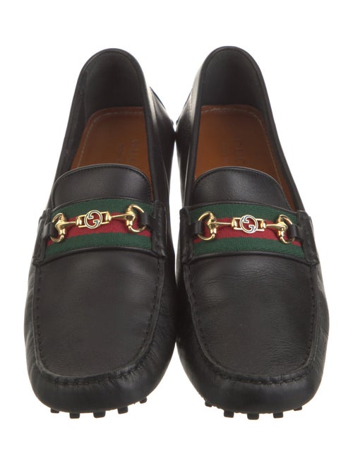 Gucci Web Accent Leather Drivers