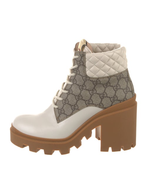 Gucci GG Supreme Leather Lace-Up Boots