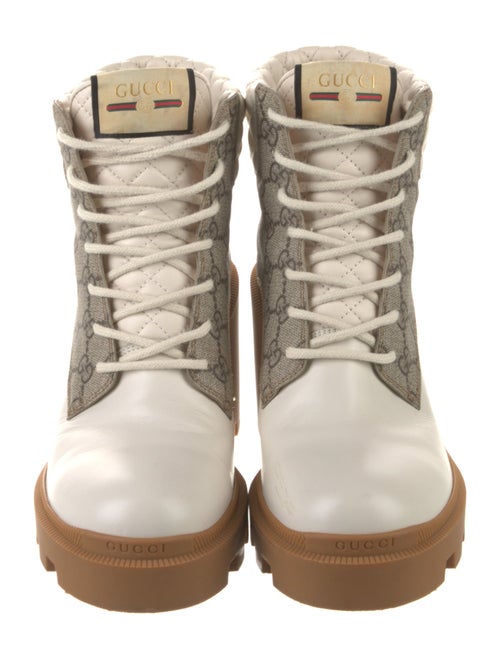 Gucci GG Supreme Leather Lace-Up Boots