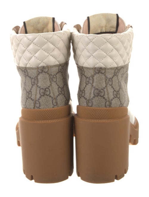 Gucci GG Supreme Leather Lace-Up Boots