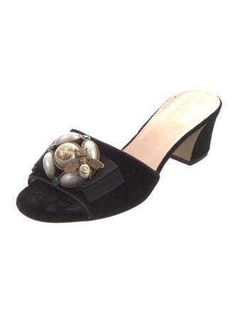 Gucci Interlocking G Logo Velvet Slides