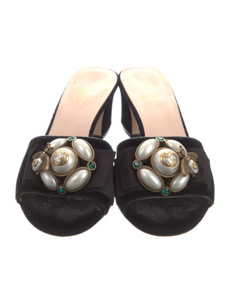 Gucci Interlocking G Logo Velvet Slides