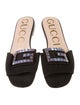 Gucci Velvet Crystal Embellishments Slides