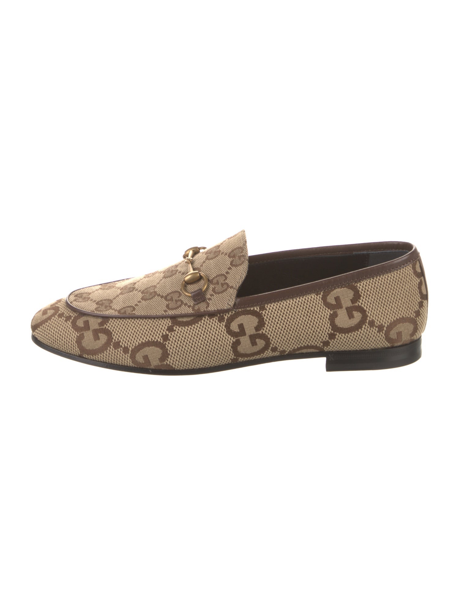 Gucci Horsebit Accent Canvas Loafers