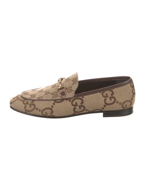 Gucci Horsebit Accent Canvas Loafers