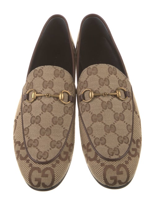 Gucci Horsebit Accent Canvas Loafers