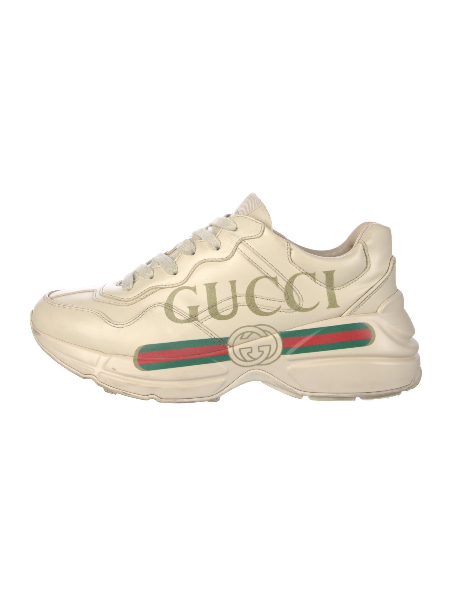 Gucci Web Accent Leather Chunky Sneakers